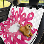 Pink Breast Cancer Ribbon Flower Print Pet Car Back Seat Cover