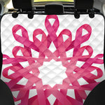 Pink Breast Cancer Ribbon Flower Print Pet Car Back Seat Cover