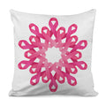 Pink Breast Cancer Ribbon Flower Print Pillow Cover