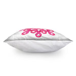 Pink Breast Cancer Ribbon Flower Print Pillow Cover