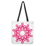 Pink Breast Cancer Ribbon Flower Print Tote Bag