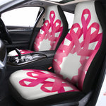Pink Breast Cancer Ribbon Flower Print Universal Fit Car Seat Covers