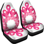 Pink Breast Cancer Ribbon Flower Print Universal Fit Car Seat Covers
