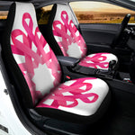 Pink Breast Cancer Ribbon Flower Print Universal Fit Car Seat Covers