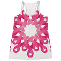 Pink Breast Cancer Ribbon Flower Print Women's Racerback Tank Top