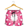Pink Breast Cancer Ribbon Flower Print Women's Shorts