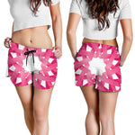 Pink Breast Cancer Ribbon Flower Print Women's Shorts