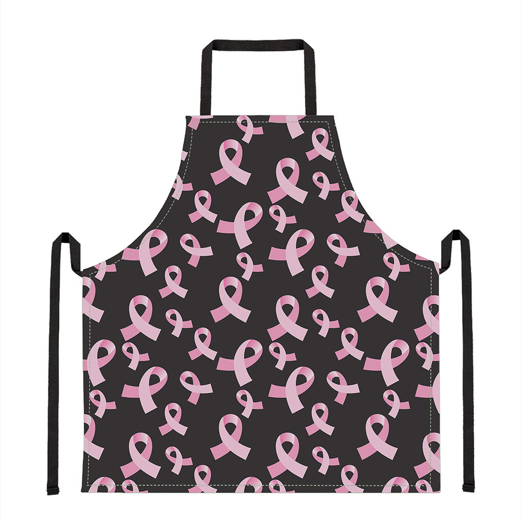 Pink Breast Cancer Ribbon Pattern Print Apron
