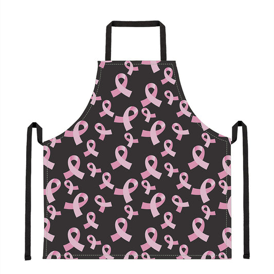 Pink Breast Cancer Ribbon Pattern Print Apron