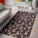 Pink Breast Cancer Ribbon Pattern Print Area Rug