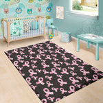 Pink Breast Cancer Ribbon Pattern Print Area Rug