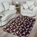 Pink Breast Cancer Ribbon Pattern Print Area Rug
