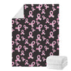 Pink Breast Cancer Ribbon Pattern Print Blanket