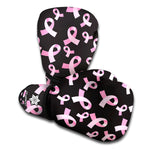 Pink Breast Cancer Ribbon Pattern Print Boxing Gloves