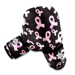Pink Breast Cancer Ribbon Pattern Print Boxing Gloves
