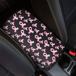 Pink Breast Cancer Ribbon Pattern Print Car Center Console Cover