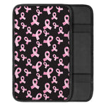 Pink Breast Cancer Ribbon Pattern Print Car Center Console Cover