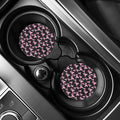 Pink Breast Cancer Ribbon Pattern Print Car Coasters