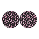 Pink Breast Cancer Ribbon Pattern Print Car Coasters