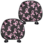 Pink Breast Cancer Ribbon Pattern Print Car Headrest Covers