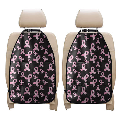 Pink Breast Cancer Ribbon Pattern Print Car Seat Organizers
