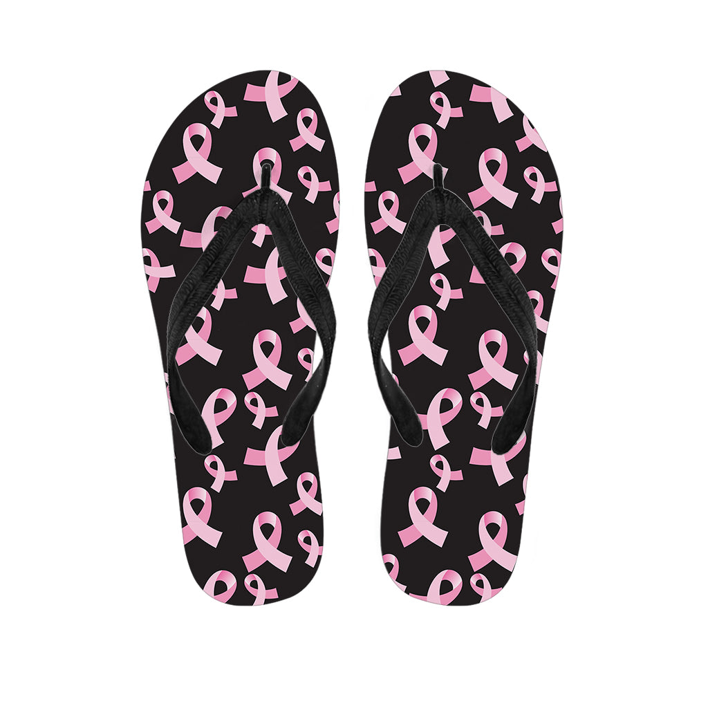Pink Breast Cancer Ribbon Pattern Print Flip Flops