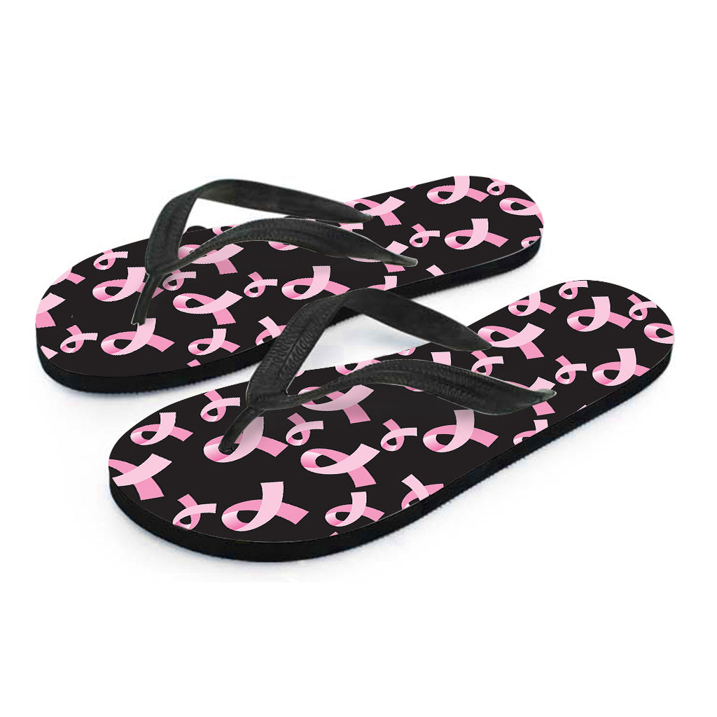 Pink Breast Cancer Ribbon Pattern Print Flip Flops