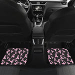 Pink Breast Cancer Ribbon Pattern Print Front and Back Car Floor Mats
