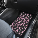 Pink Breast Cancer Ribbon Pattern Print Front and Back Car Floor Mats