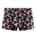 Pink Breast Cancer Ribbon Pattern Print Men's Boxer Briefs