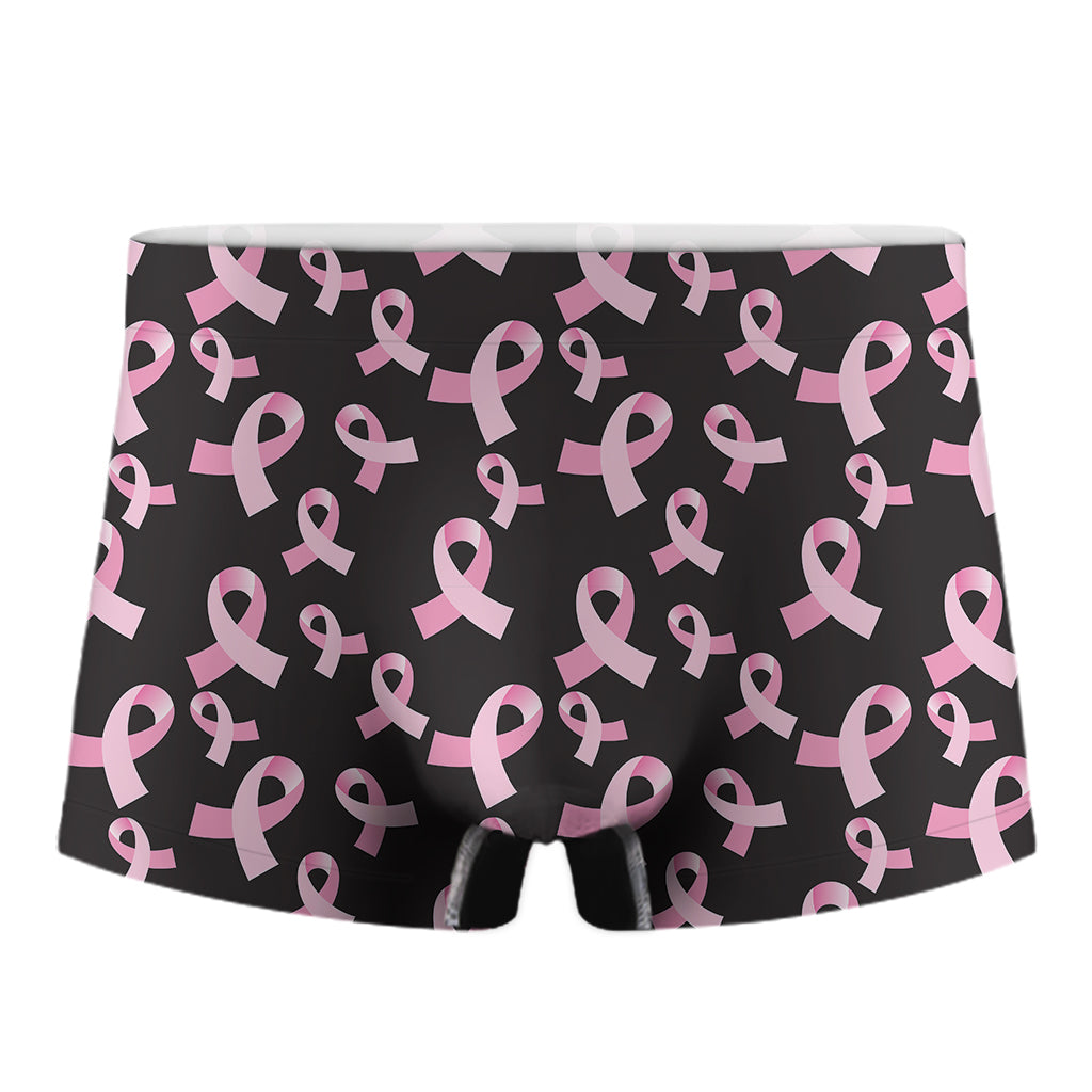 Pink Breast Cancer Ribbon Pattern Print Men's Boxer Briefs