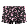 Pink Breast Cancer Ribbon Pattern Print Men's Boxer Briefs