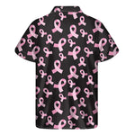 Pink Breast Cancer Ribbon Pattern Print Men's Short Sleeve Shirt