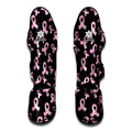 Pink Breast Cancer Ribbon Pattern Print Muay Thai Shin Guards