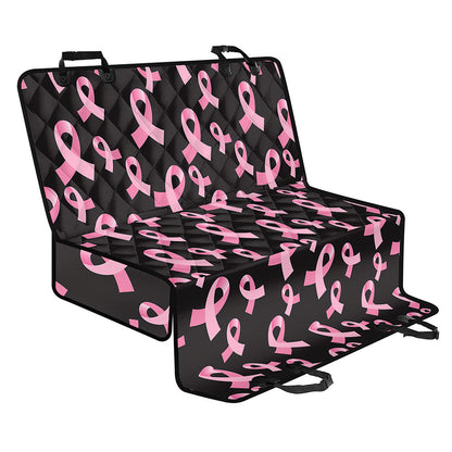 Pink Breast Cancer Ribbon Pattern Print Pet Car Back Seat Cover