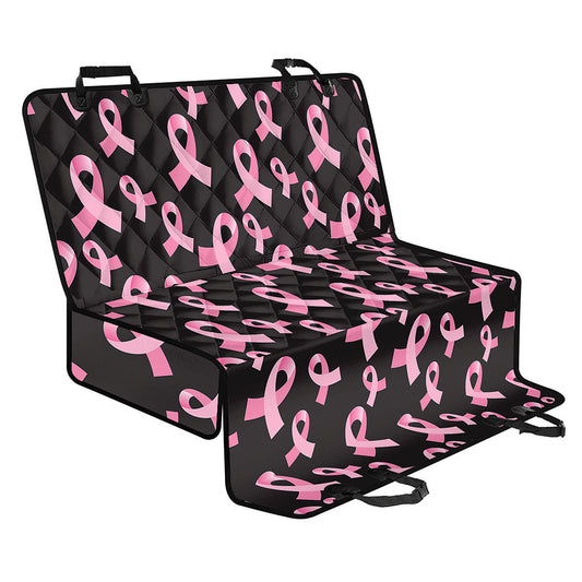 Pink Breast Cancer Ribbon Pattern Print Pet Car Back Seat Cover