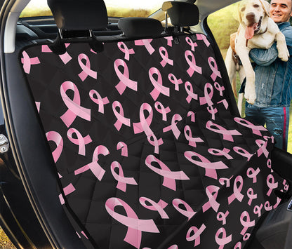 Pink Breast Cancer Ribbon Pattern Print Pet Car Back Seat Cover