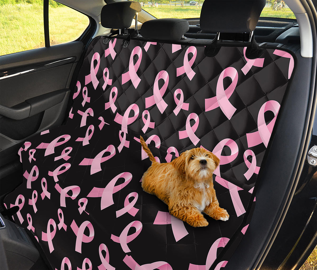 Pink Breast Cancer Ribbon Pattern Print Pet Car Back Seat Cover