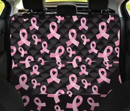 Pink Breast Cancer Ribbon Pattern Print Pet Car Back Seat Cover