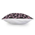 Pink Breast Cancer Ribbon Pattern Print Pillow Cover
