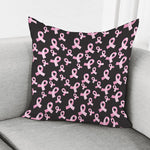 Pink Breast Cancer Ribbon Pattern Print Pillow Cover