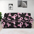 Pink Breast Cancer Ribbon Pattern Print Sofa Cover