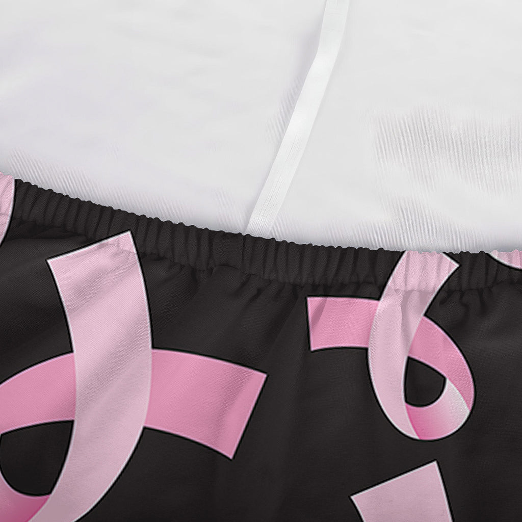 Pink Breast Cancer Ribbon Pattern Print Sofa Cover