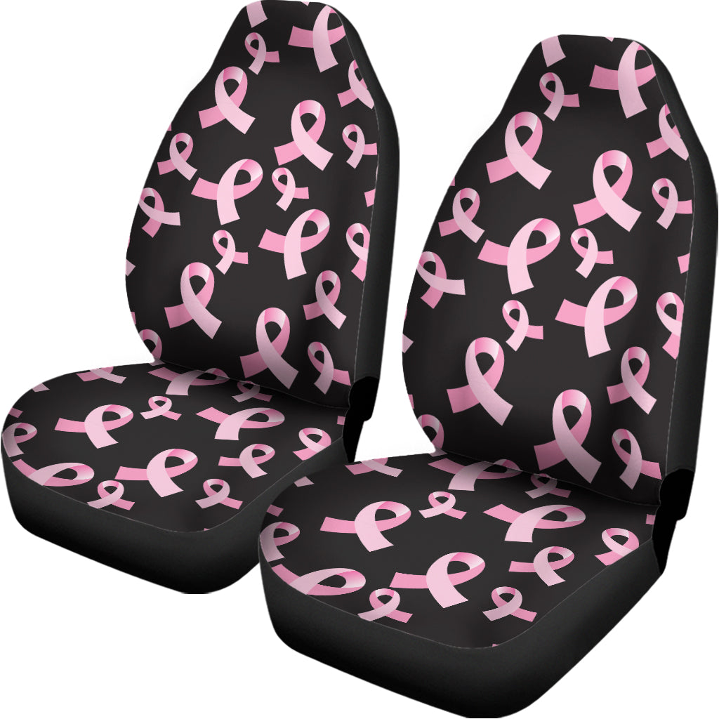 Pink Breast Cancer Ribbon Pattern Print Universal Fit Car Seat Covers