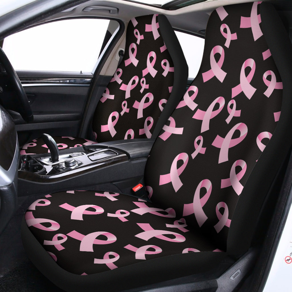 Pink Breast Cancer Ribbon Pattern Print Universal Fit Car Seat Covers