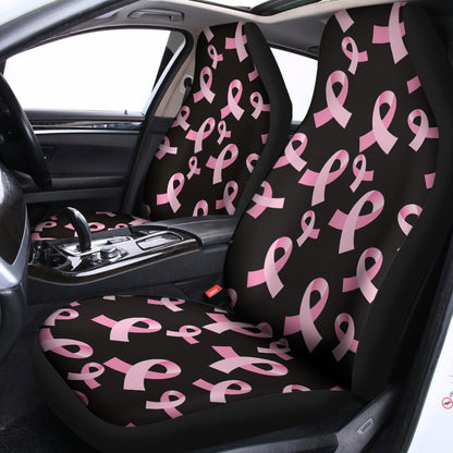 Pink Breast Cancer Ribbon Pattern Print Universal Fit Car Seat Covers