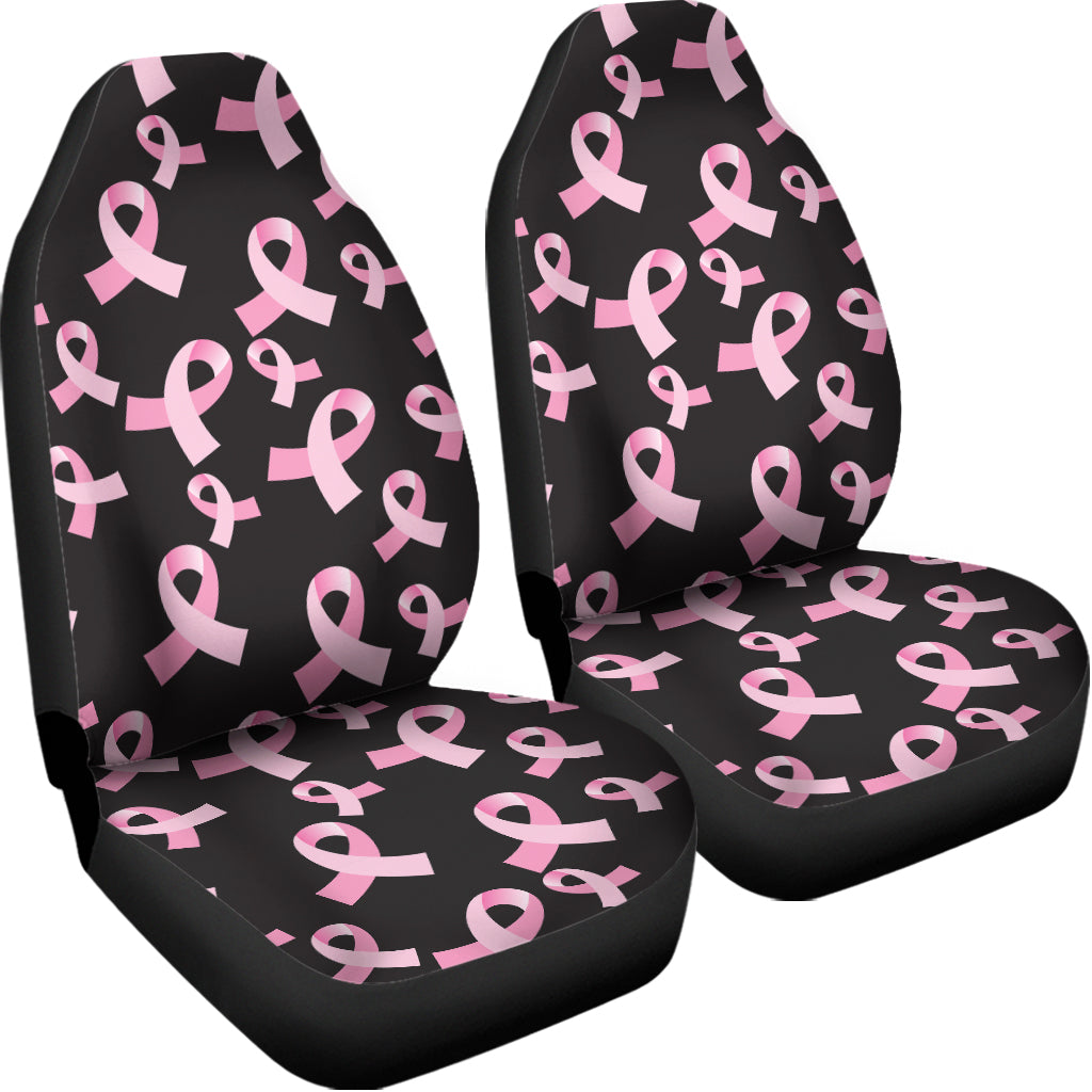 Pink Breast Cancer Ribbon Pattern Print Universal Fit Car Seat Covers