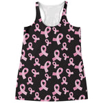 Pink Breast Cancer Ribbon Pattern Print Women's Racerback Tank Top