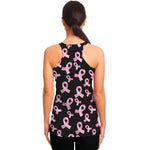 Pink Breast Cancer Ribbon Pattern Print Women's Racerback Tank Top