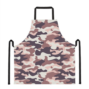 Pink Brown Camouflage Print Apron